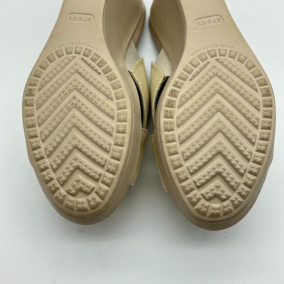 Crocs Leigh II Cris-Cross Strap Wedge Women's Size 10 Beige Comfort Sandals - Picture 9 of 12